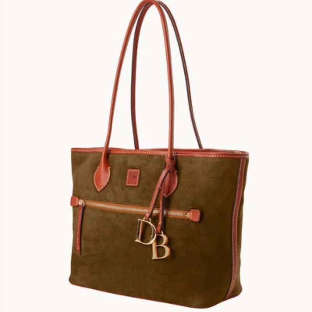 Genuine Suede Dooney & Bourke Olive Colored Tote includes dust bag (NWT)